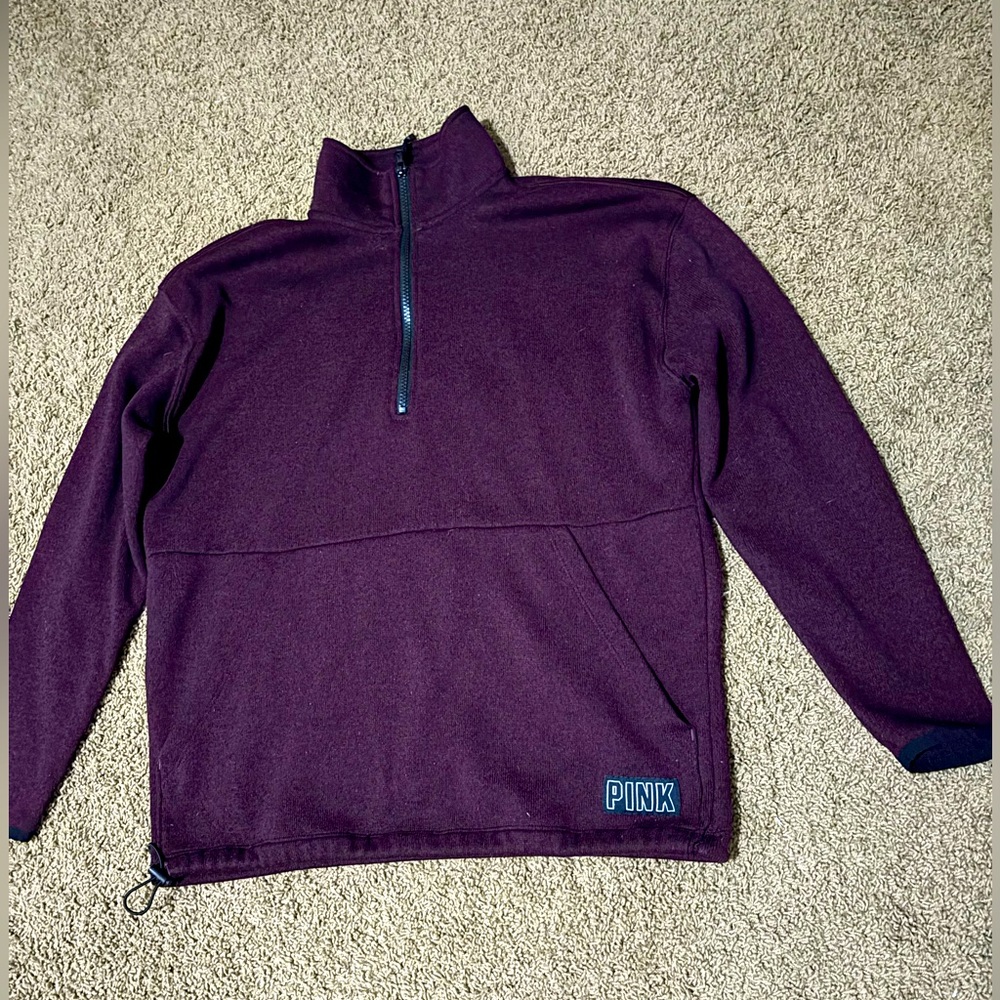 Victoria Secret PINK Sweater Cinch-able waistband in Burgundy